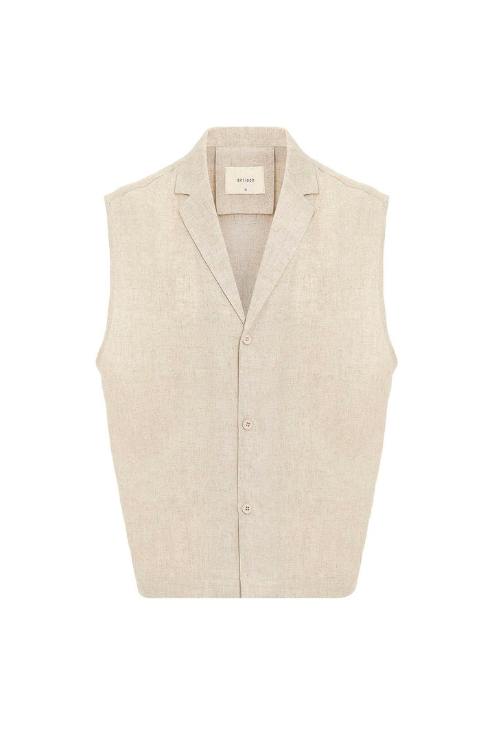 ANT Antioch Men's Sleeveless Shirt with Beige Corduroy Mix - League City