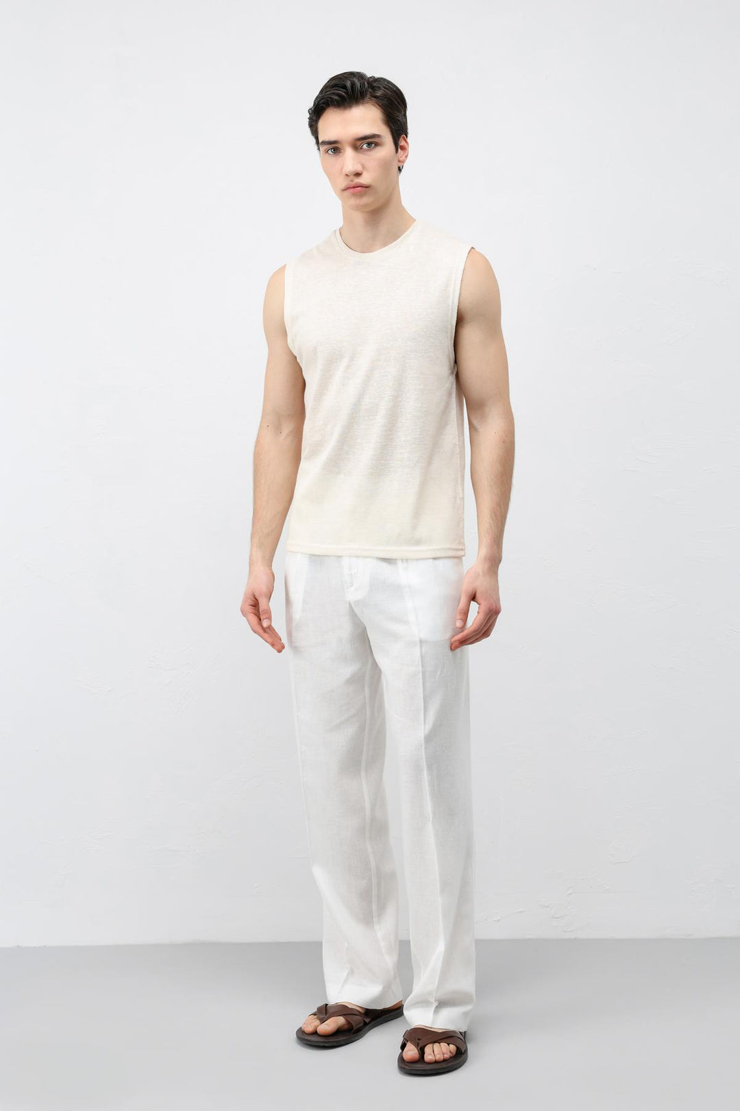 ANT Antioch Bej Kolsuz Erkek T-Shirt - Peine