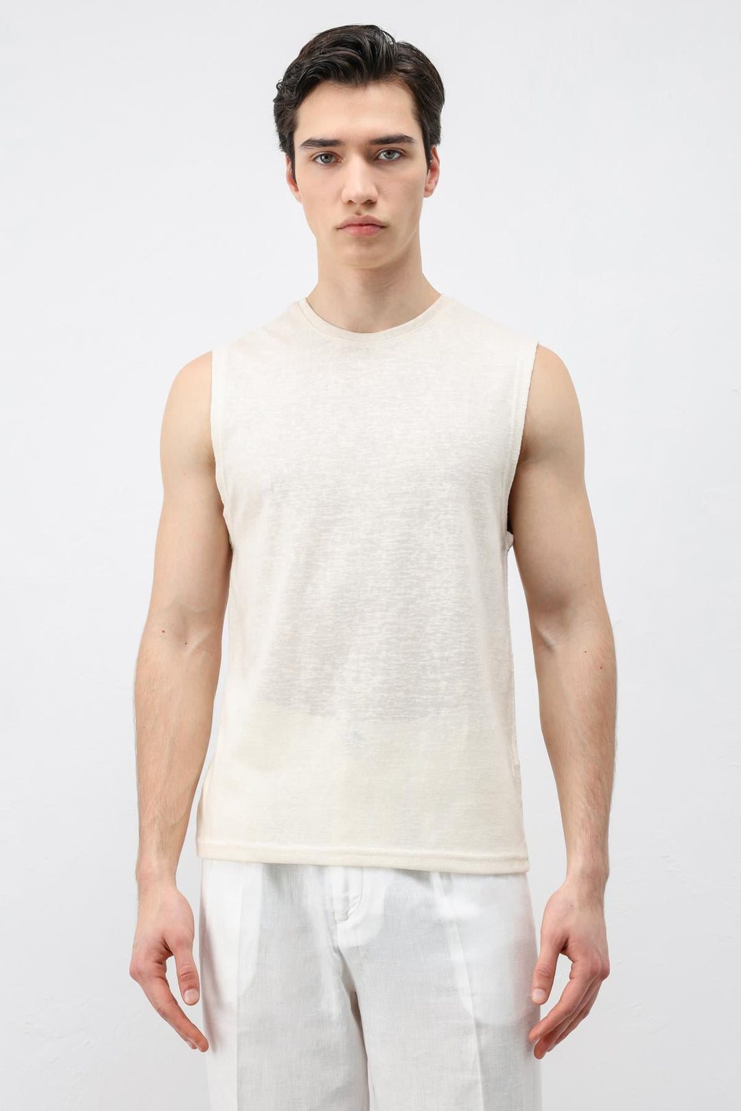 ANT Antioch Bej Kolsuz Erkek T-Shirt - Peine