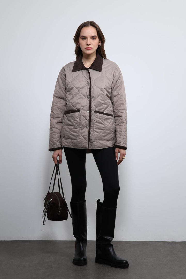 ANT Antioch Lord Contrast Collar Patterned Coat - Houston