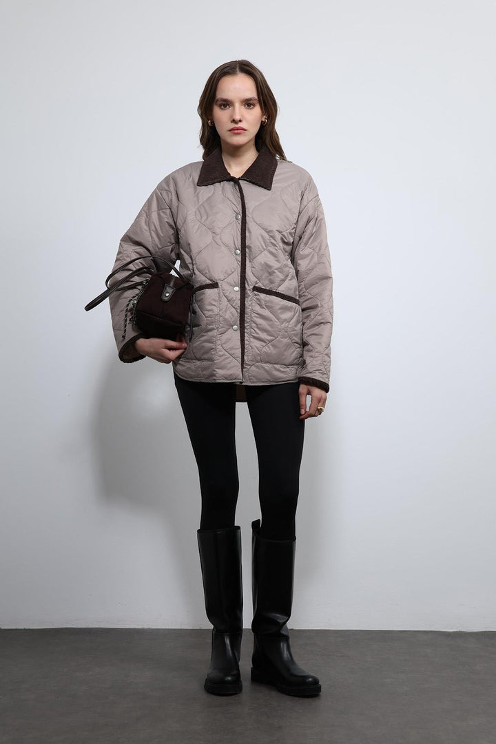 ANT Antioch Lord Contrast Collar Patterned Coat - Houston