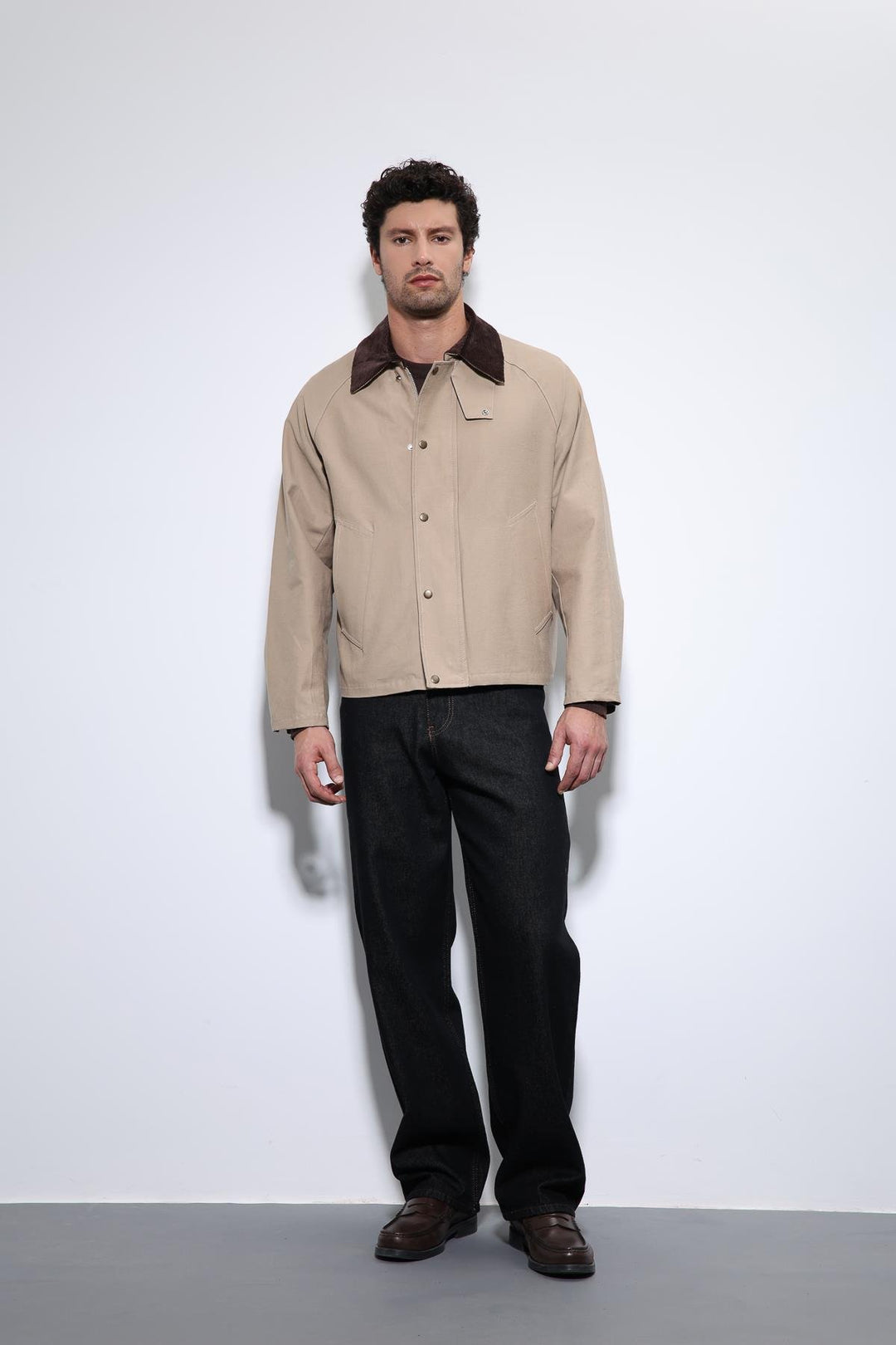 ANT Antioch Beige Contrast Collar Men's Jacket - Tours