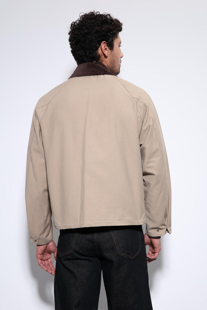 ANT Antioch Beige Contrast Collar Men's Jacket - Tours