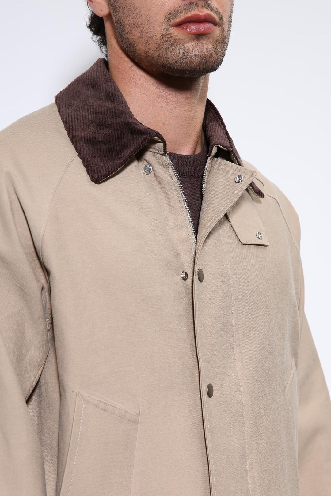 ANT Antioch Beige Contrast Collar Men's Jacket - Tours