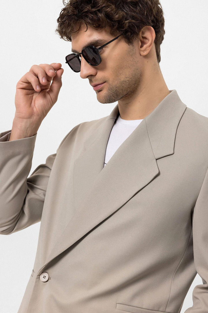 ANT Antioch Bej Kruvaze Kapama Fleto Cepli Erkek Blazer Ceket - Culver City