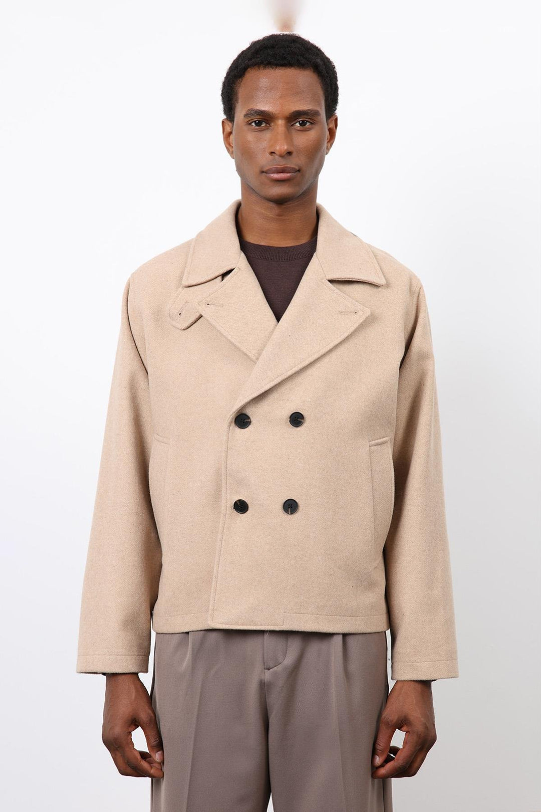 ANT Antioch Men's Short Coat with Lapel Closure - Seaside