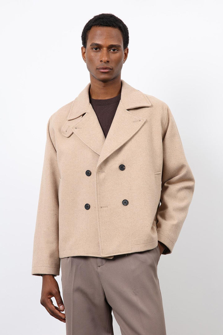 ANT Antioch Men's Short Coat with Lapel Closure - Seaside