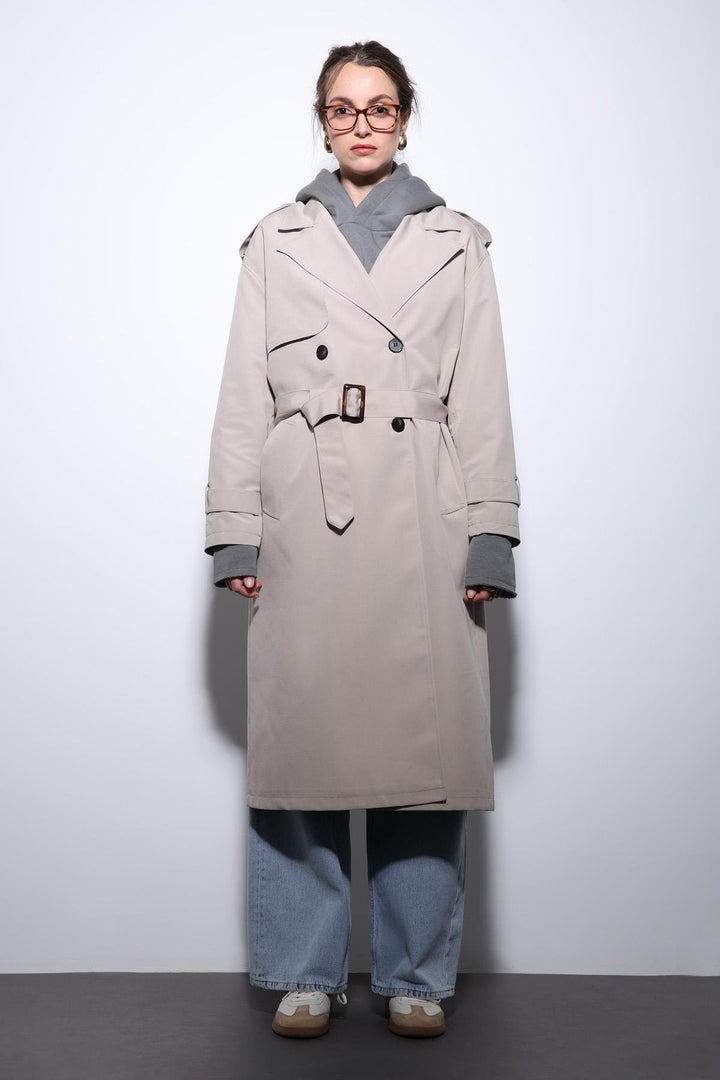 ANT Antioch Mr. Double-Breasted Belted Women's Trench Coat - Kornwestheim