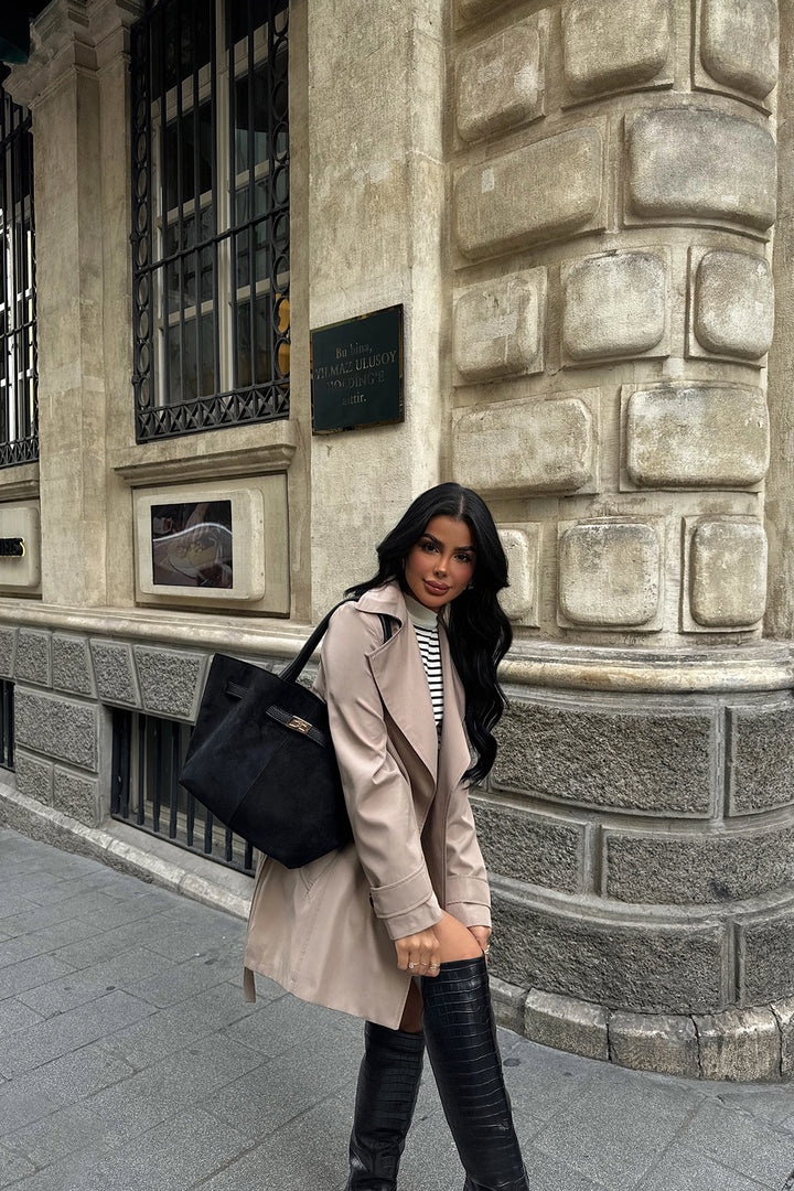 EYY Women Beige Pea Coat - Kensington