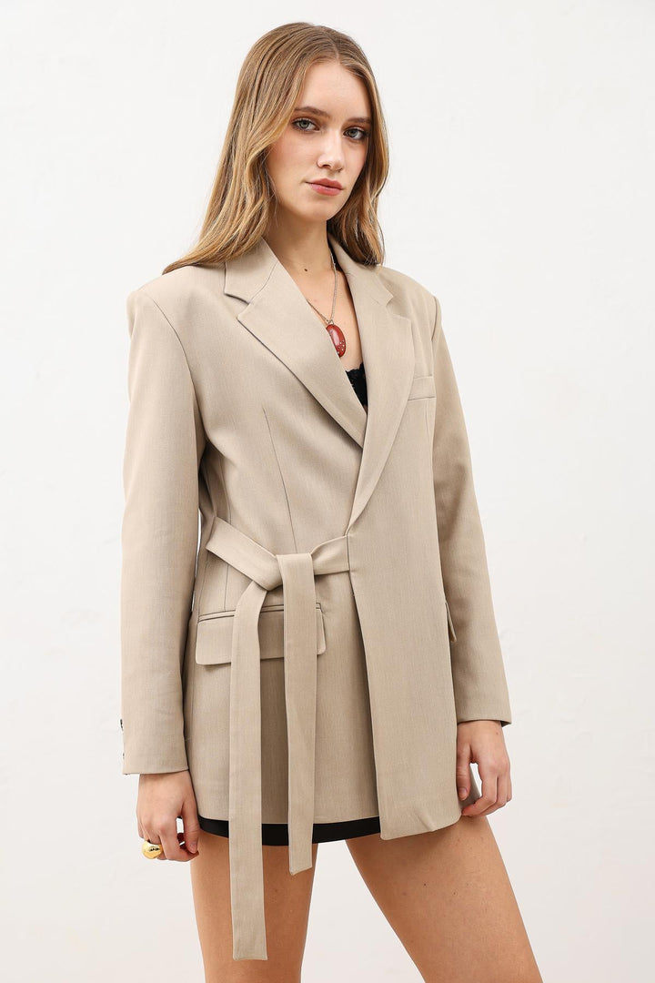 ANT Antioch Bej Kuşaklı Kadın Blazer - Rheine