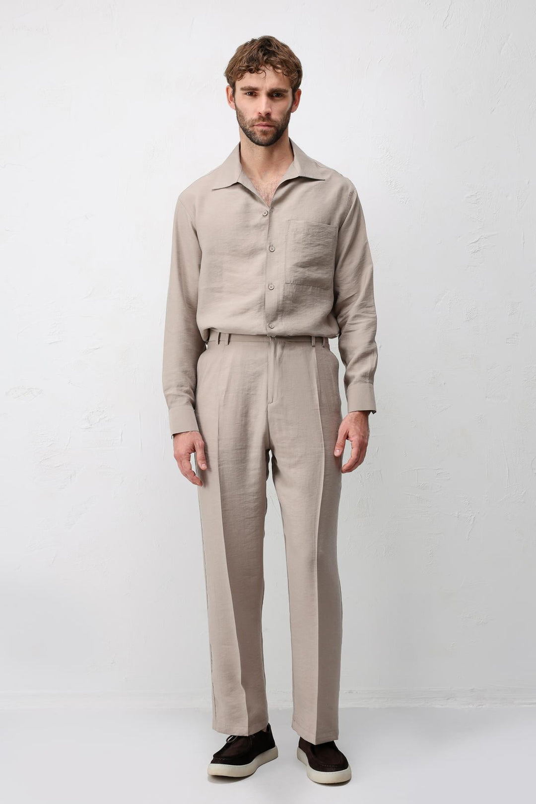 ANT Antioch Bej Lyocell Relaxed Fit Pileli Erkek Pantolon - Azuqueca de Henares