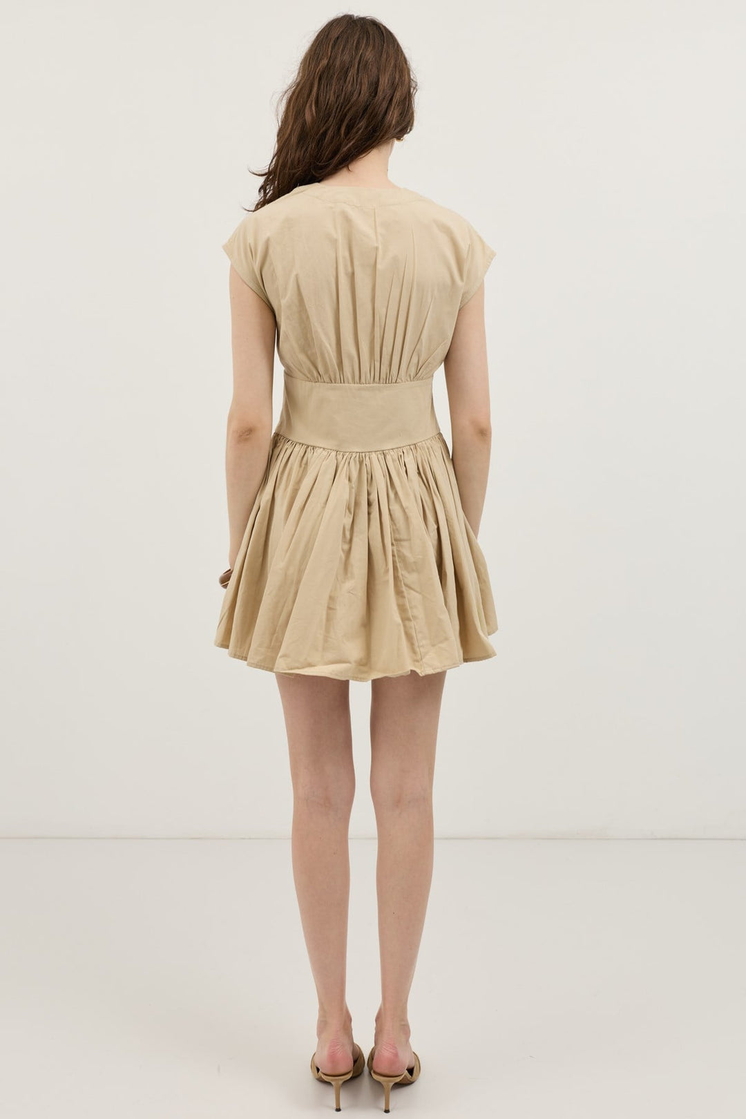 ANT Antioch Bej Mini Poplin Kadın Elbise - Tamworth