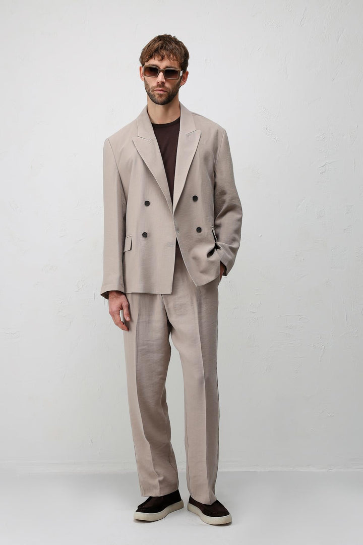 ANT Antioch Bej Modal Karışımlı Relaxed Fit Erkek Blazer Ceket - Swadlincote