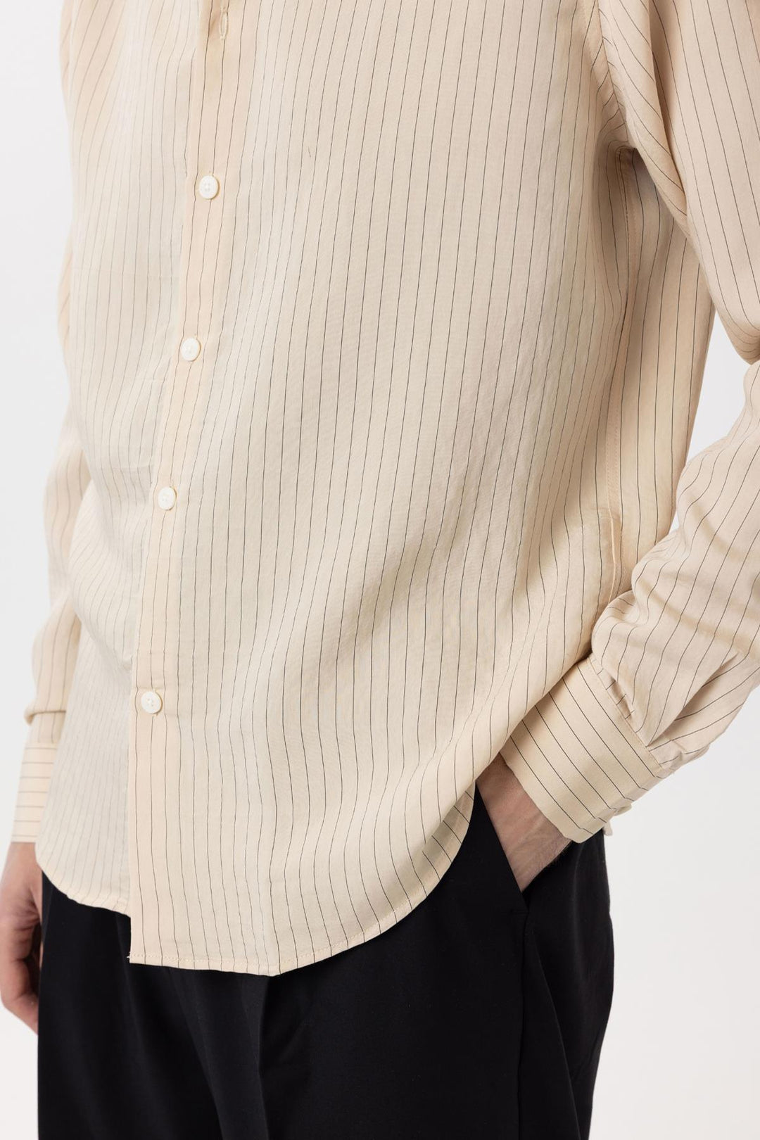 ANT Antioch Bej Modal Fabric Relax Fit Striped Men's Shirt - Citrus Heights