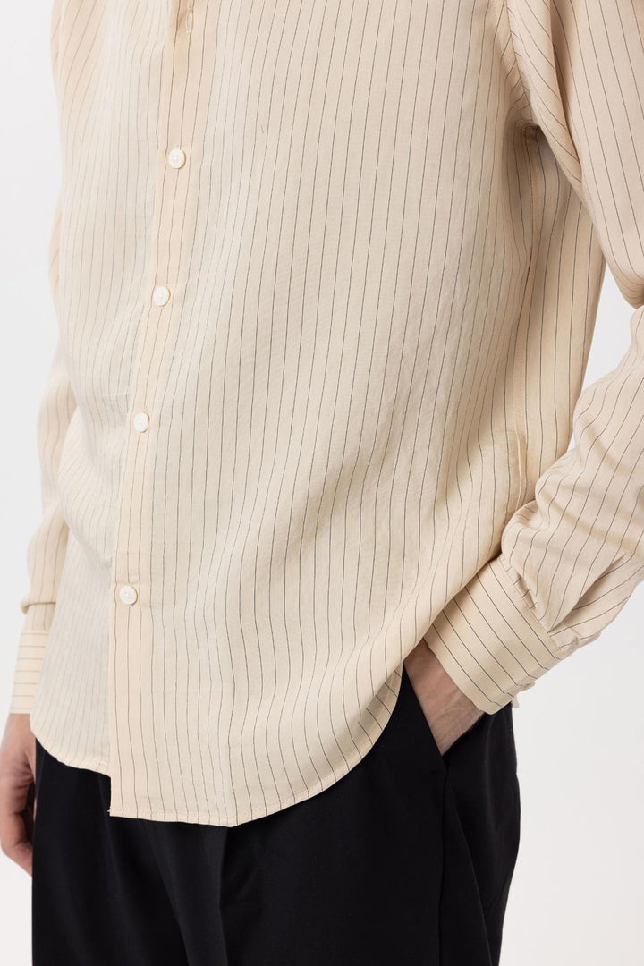 ANT Antioch Bej Modal Fabric Relax Fit Striped Men's Shirt - Citrus Heights
