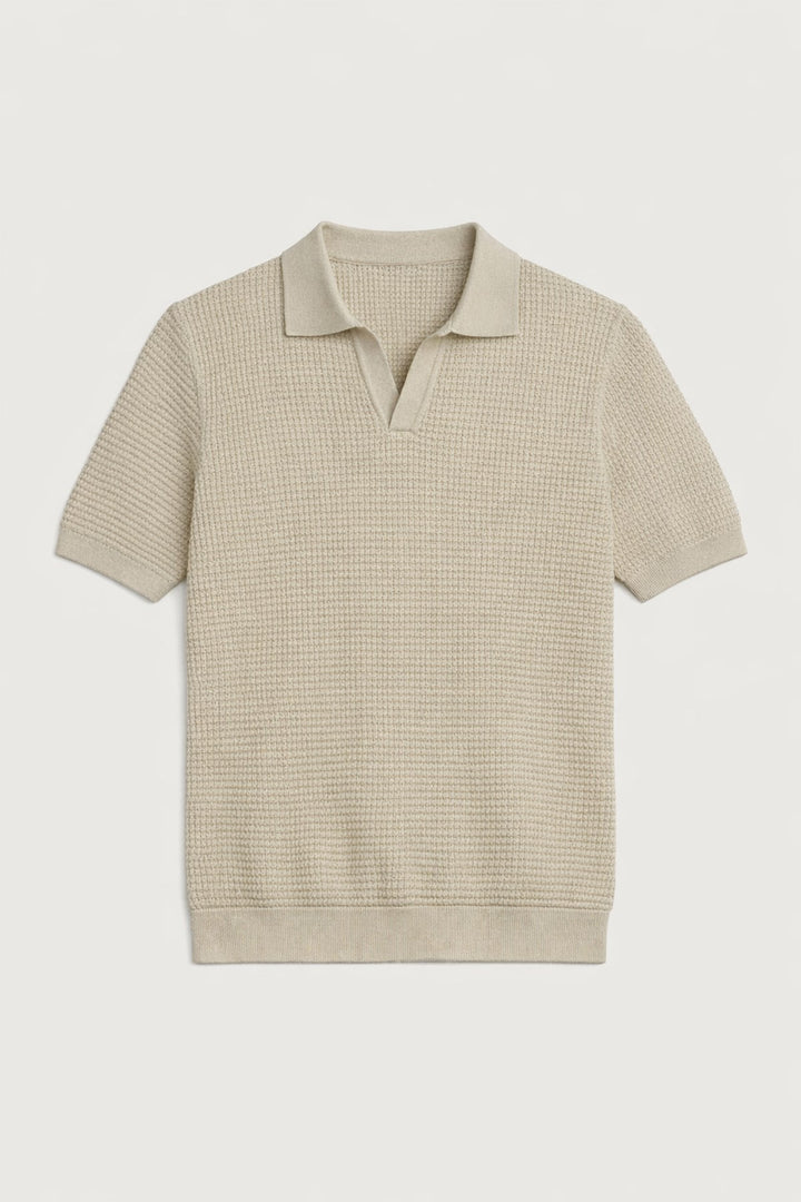 ANT Antioch Bej Örgü Dokulu Polo Yaka Erkek T-Shirt - Levittown