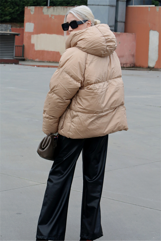 MDX Beige Oversize Pocketed Coat MG1358 - Akron