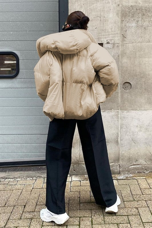 MDX Beige Oversize Pocketed Coat MG1358 - Akron