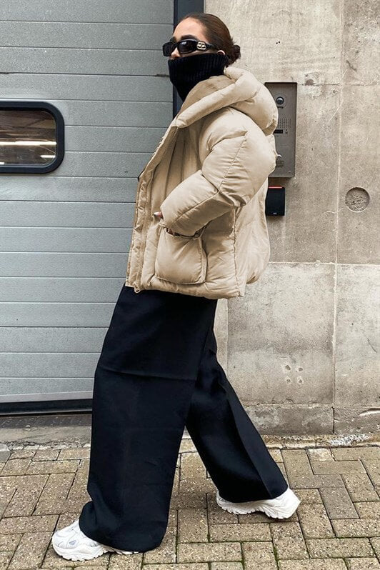 MDX Beige Oversize Pocketed Coat MG1358 - Akron