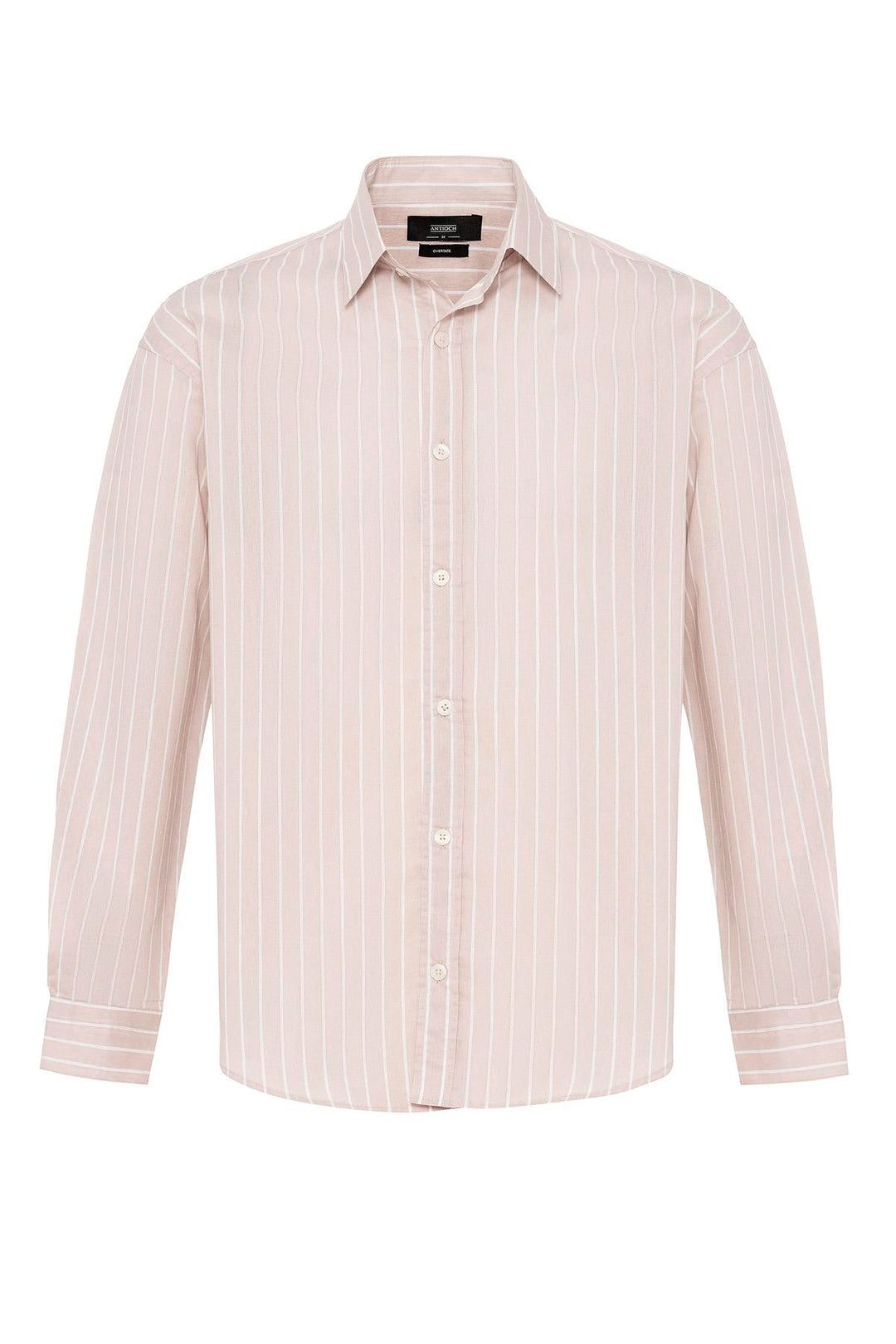 ANT Antioch Bej Oversize Striped Men's Shirt - Trois-Rivières