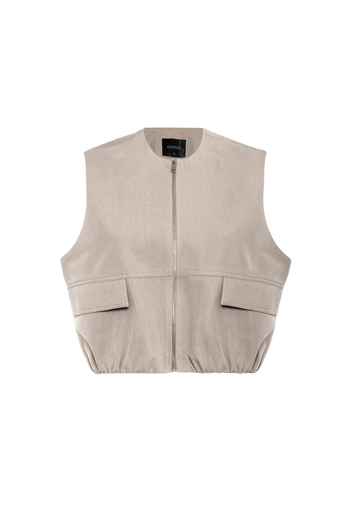 ANT Antioch Bej Oversize Kadın Yelek - Montesilvano