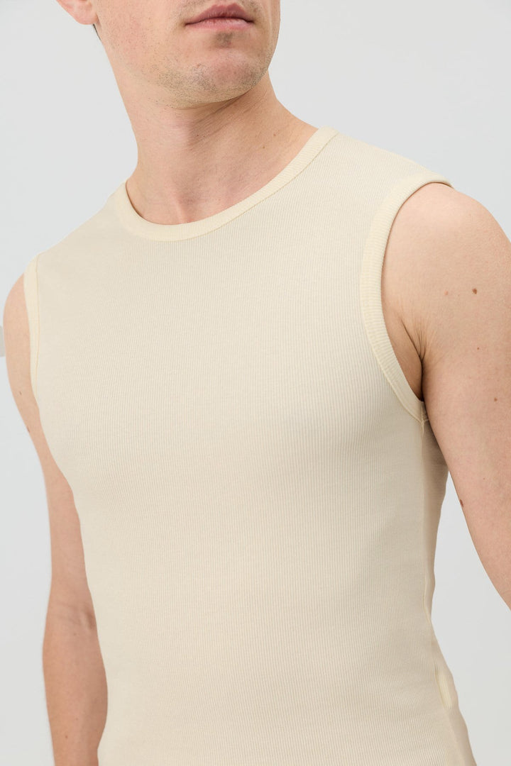 ANT Antioch Bej Pamuklu Kolsuz Erkek T-Shirt - Úbeda