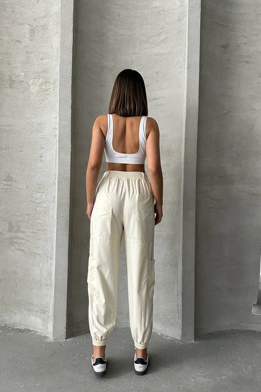 Beige Parachute Fabric Pocket Cargo Jogger Pants BCHN-2525338 - Duncanville