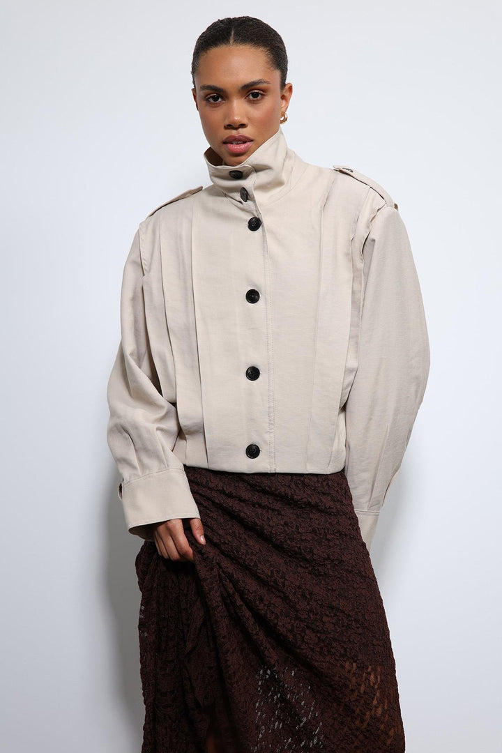 ANT Antioch Lord Pile Detailed Stand-up Collar Coat - Gateshead