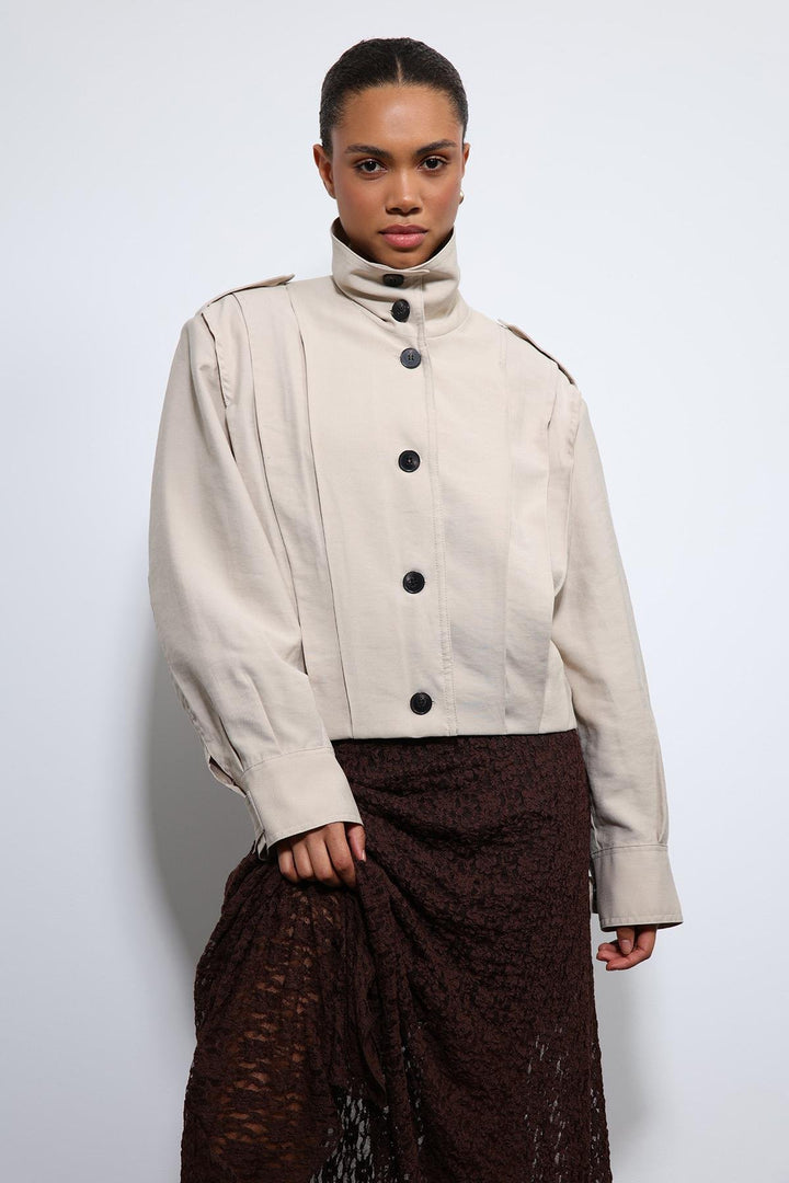 ANT Antioch Lord Pile Detailed Stand-up Collar Coat - Gateshead