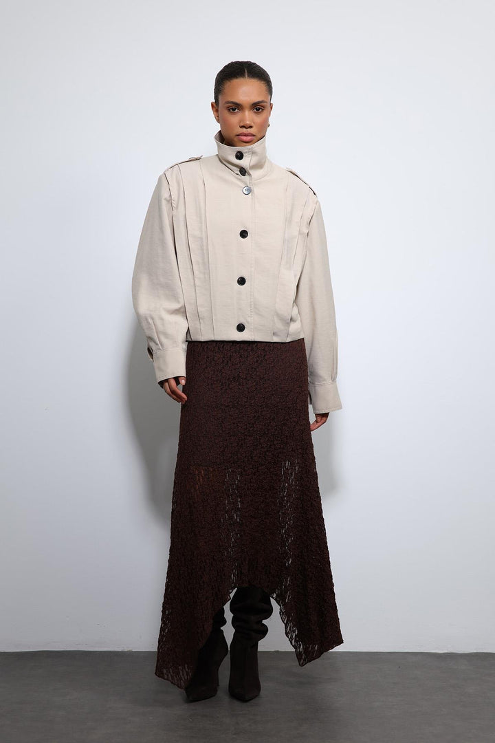 ANT Antioch Lord Pile Detailed Stand-up Collar Coat - Gateshead