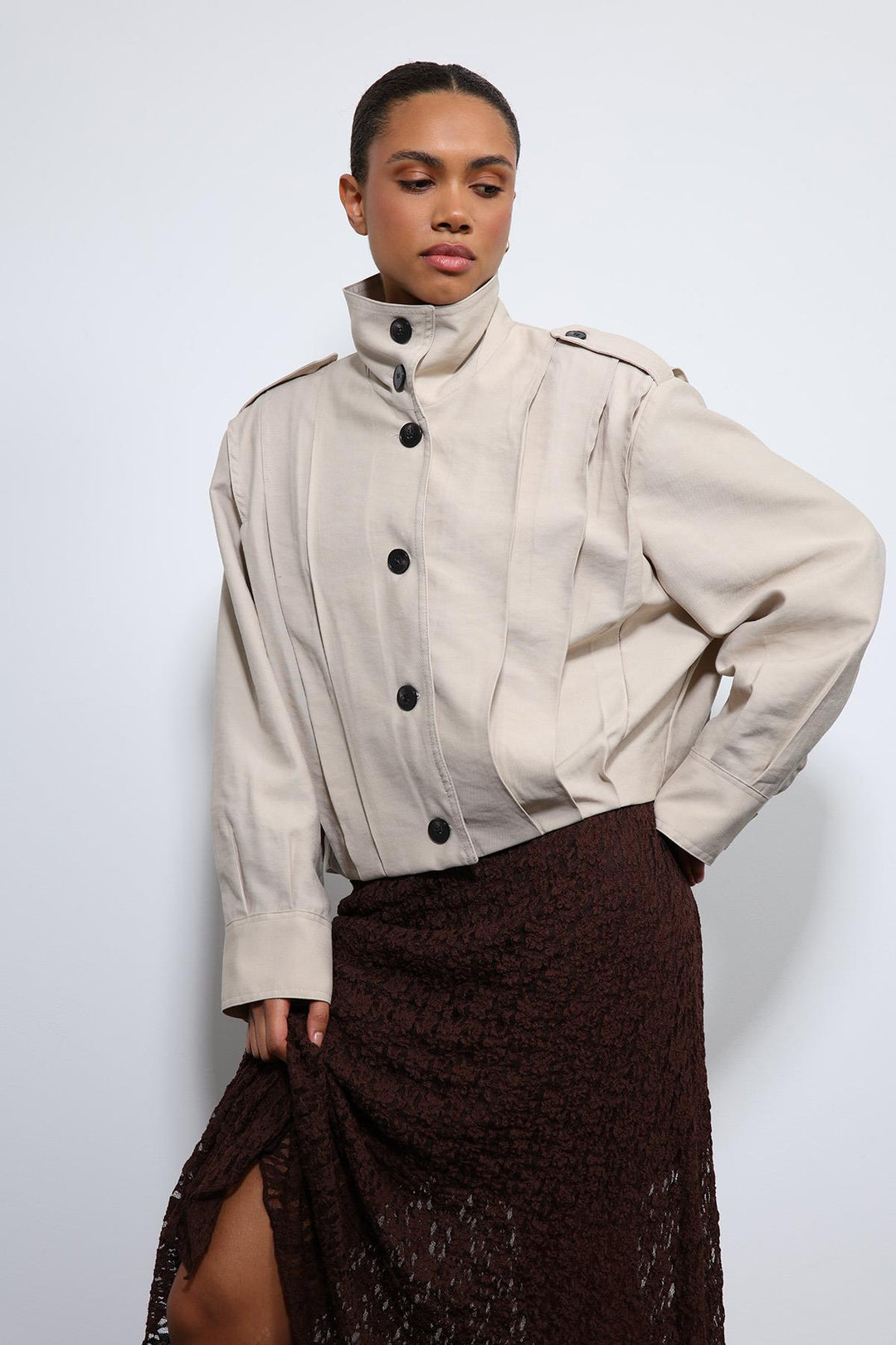 ANT Antioch Lord Pile Detailed Stand-up Collar Coat - Gateshead