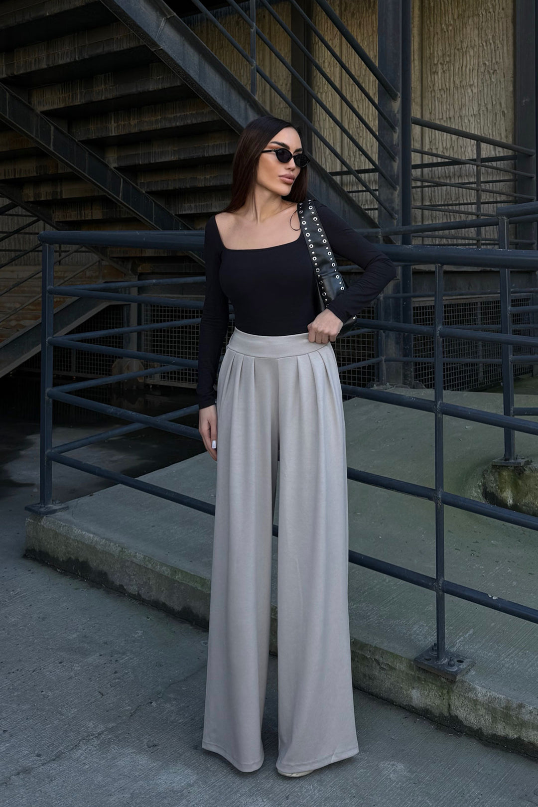 Beige Pile Detailed Spanish Ultra Soft Fabric Trousers BCDF-25P0002 - Bonn