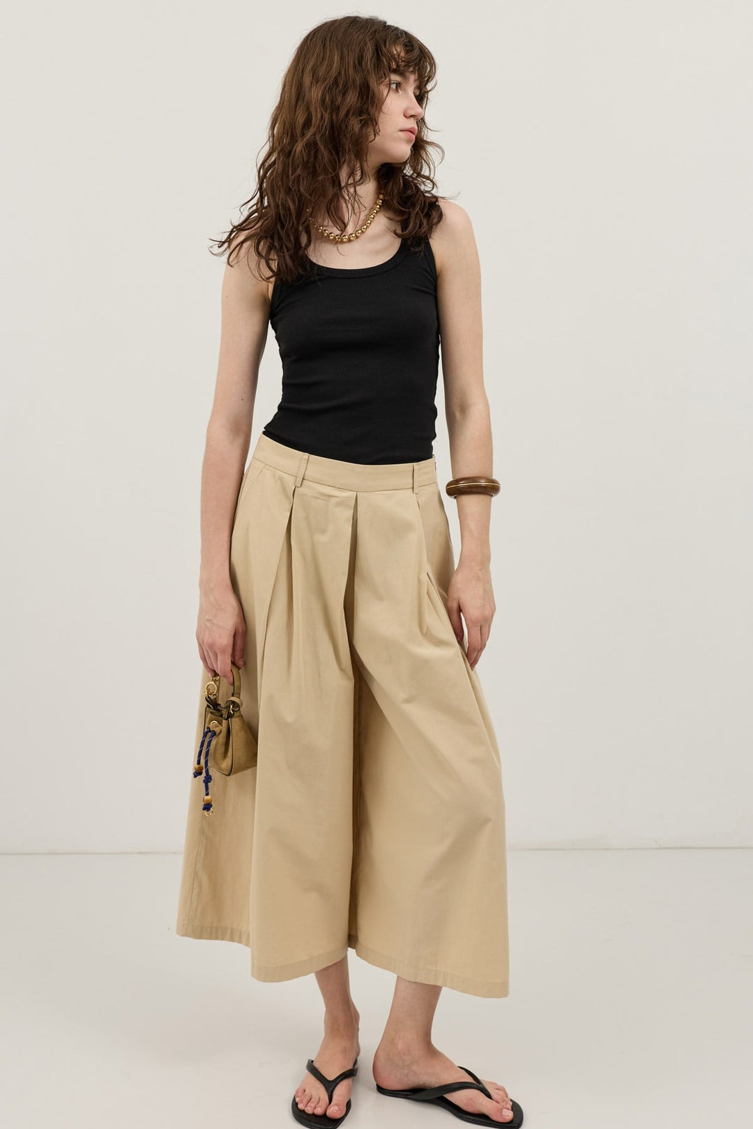 ANT Antioch Bej Pileli Culotte Pantolon - Tulsa