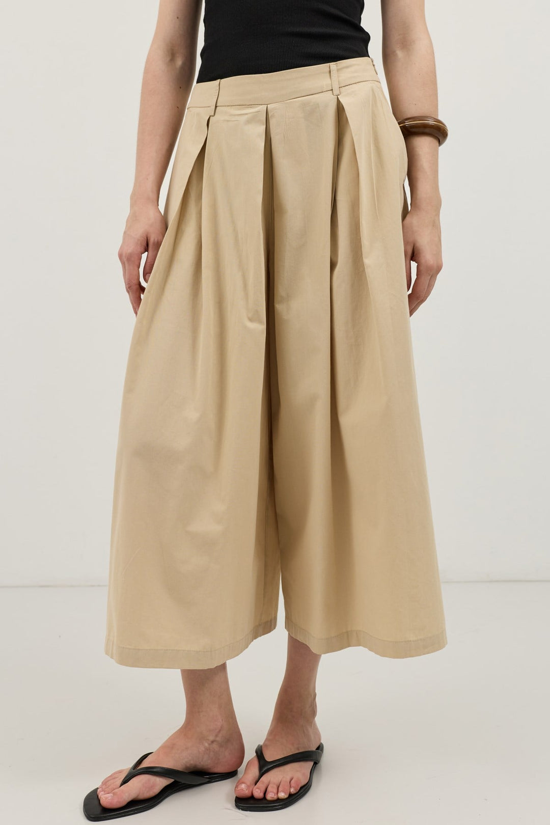 ANT Antioch Bej Pileli Culotte Pantolon - Tulsa