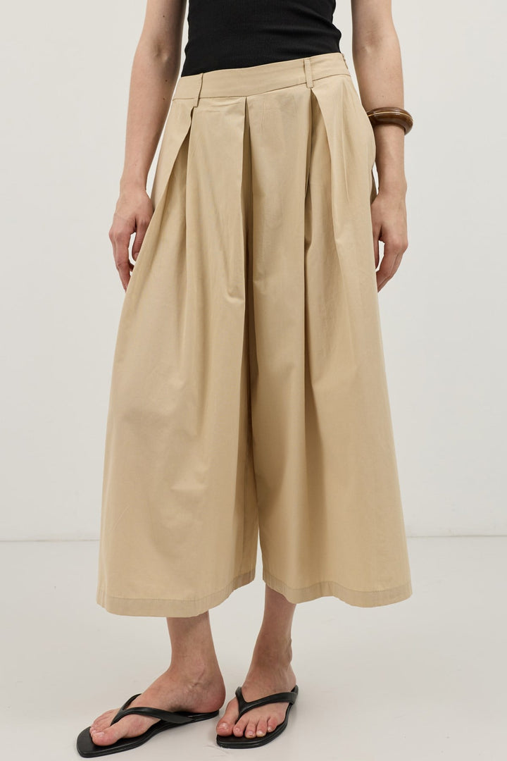ANT Antioch Bej Pileli Culotte Pantolon - Tulsa