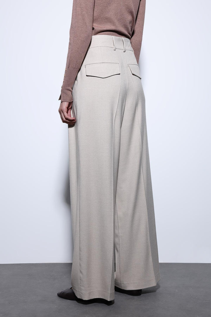 ANT Antioch Bej Pileli Palazzo Women's Pants - Winterthur