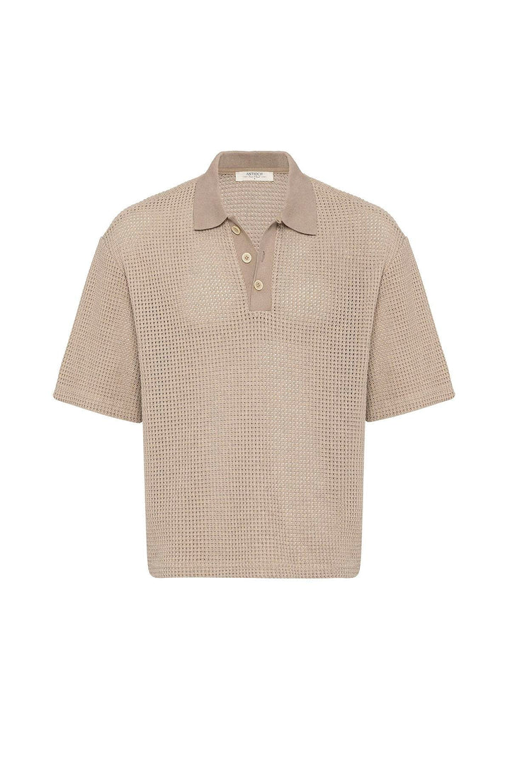ANT Antioch Men's Polo Collar Textured Relaxed Fit T-Shirt - Hyères