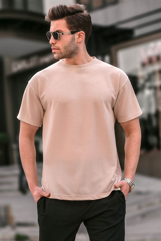 MDX Beige Regular Fit Basic Men's T-Shirt 6099 - Ulm