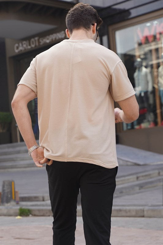 MDX Beige Regular Fit Basic Men's T-Shirt 6099 - Ulm