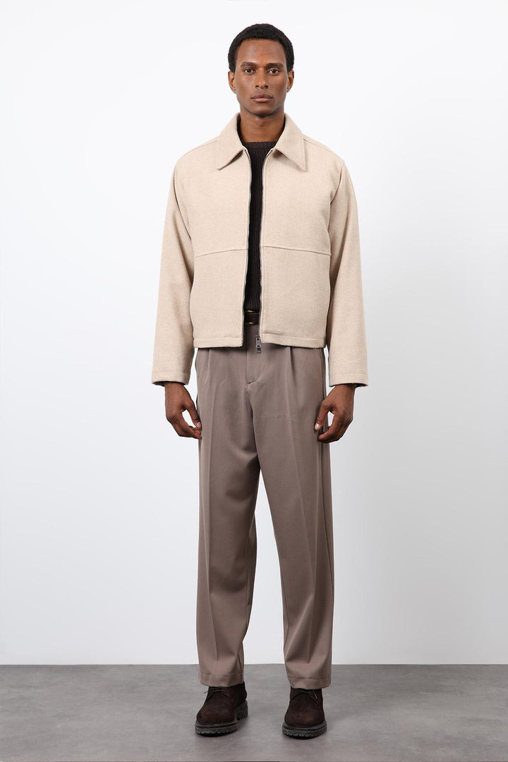 ANT Antioch Bej Regular Fit Dokulu Erkek Mont - Pleasant Grove