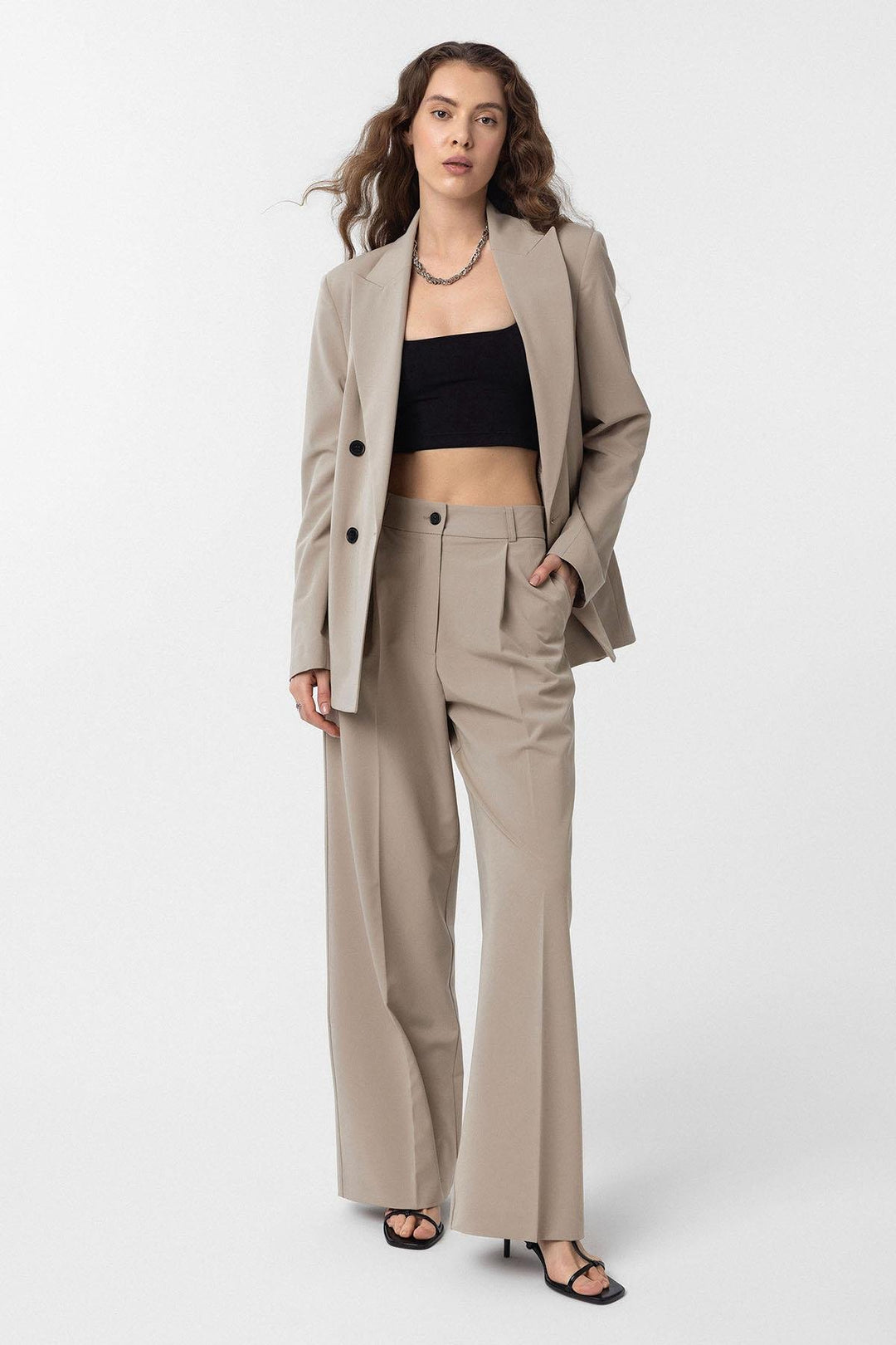 ANT Antioch Bej Regular Fit Wrap Women's Blazer Jacket - Ávila