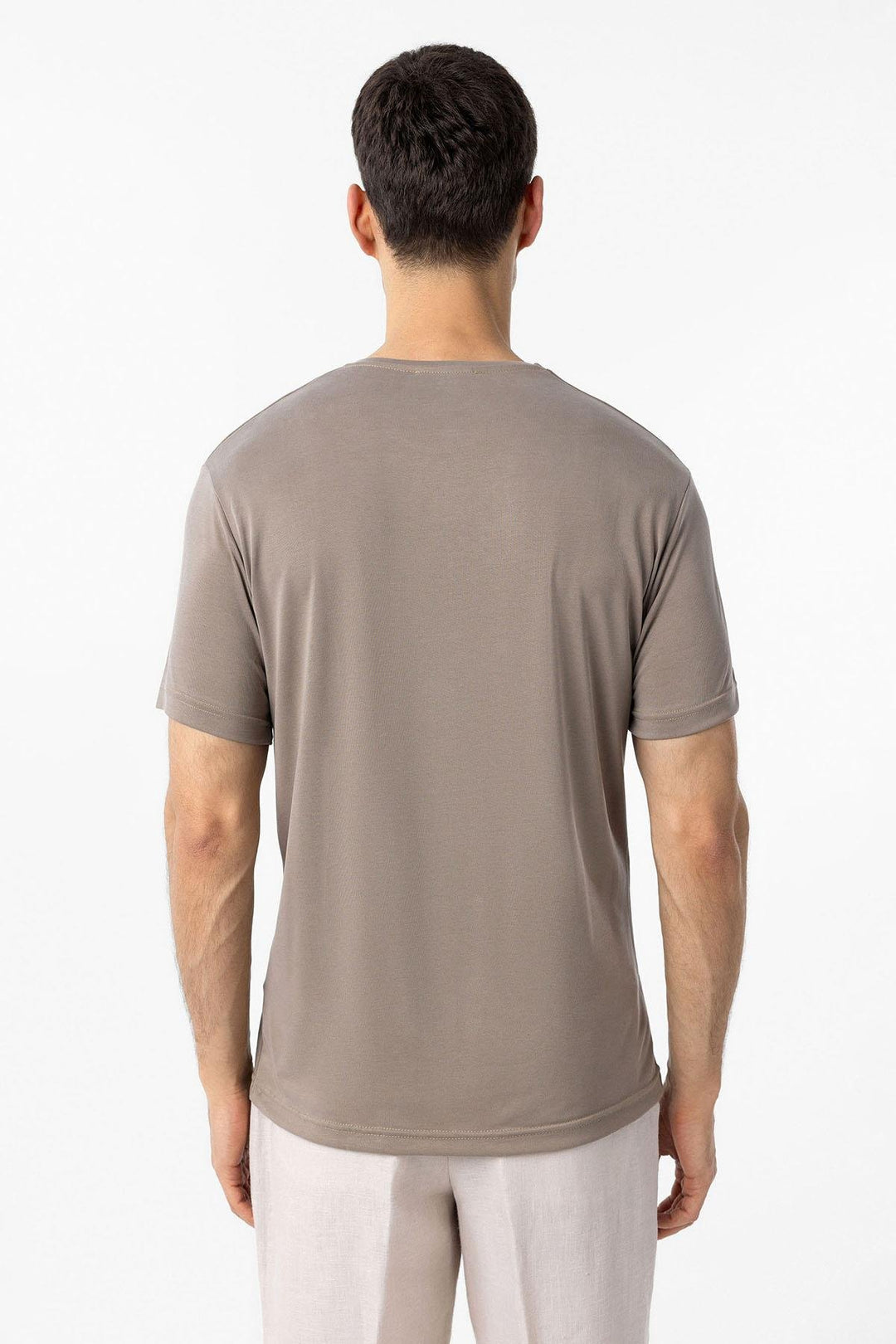 ANT Antioch Bej Regular Fit Modal Technical Fabric Men's T-Shirt - Chieti
