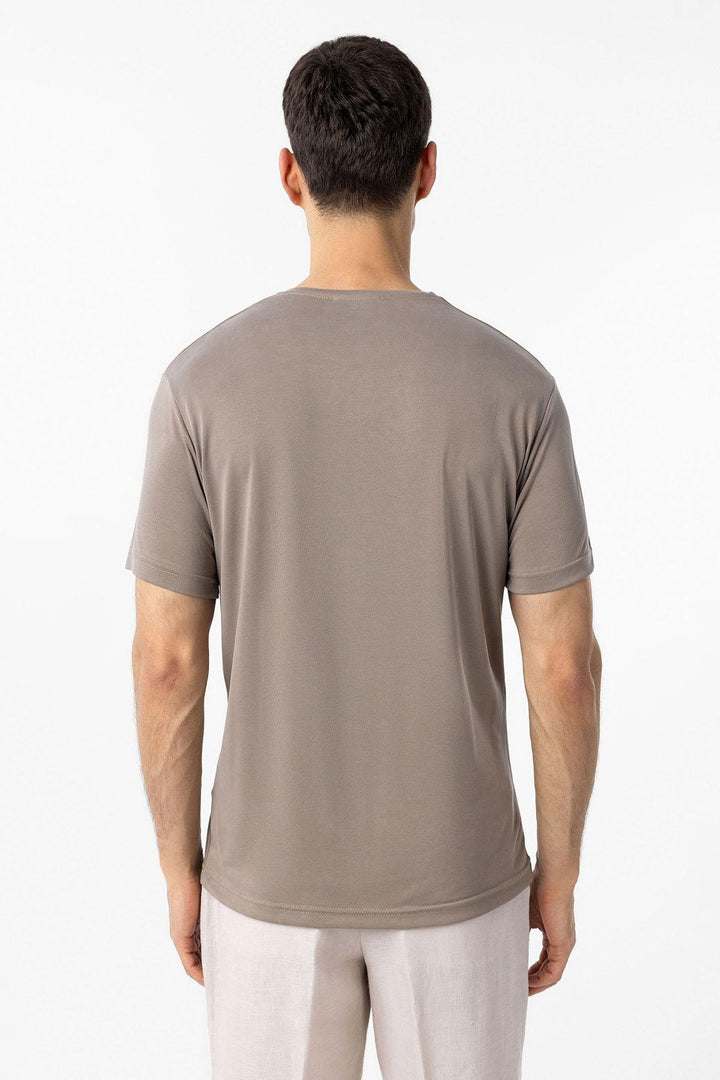 ANT Antioch Bej Regular Fit Modal Technical Fabric Men's T-Shirt - Chieti