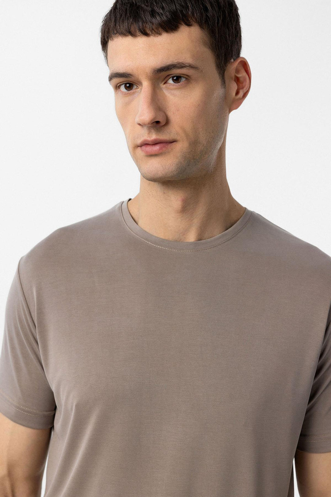 ANT Antioch Bej Regular Fit Modal Technical Fabric Men's T-Shirt - Chieti