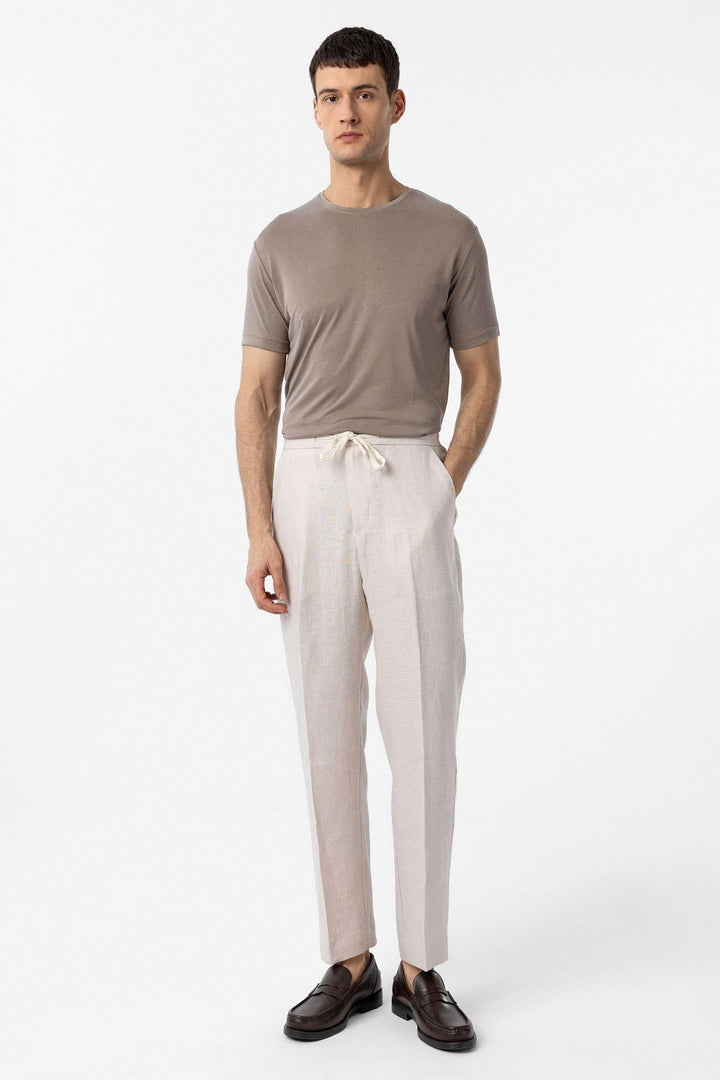ANT Antioch Bej Regular Fit Modal Technical Fabric Men's T-Shirt - Chieti