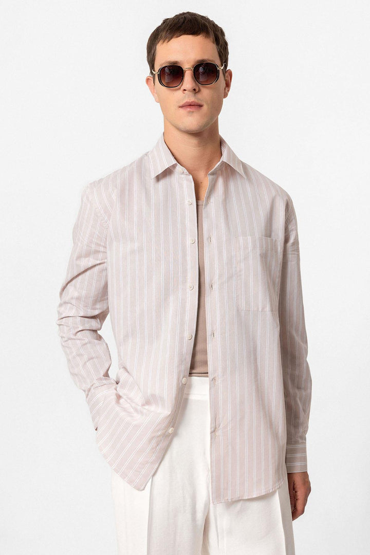 ANT Regular Fit Long Sleeve Striped Men's Shirt - Louisville