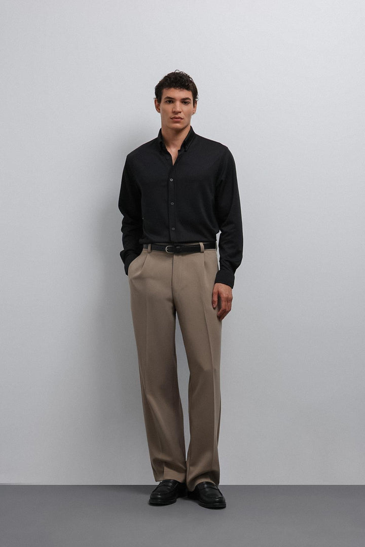ANT Antioch Bej Relax Fit Baggy Pilili Erkek Pantolon - Sale