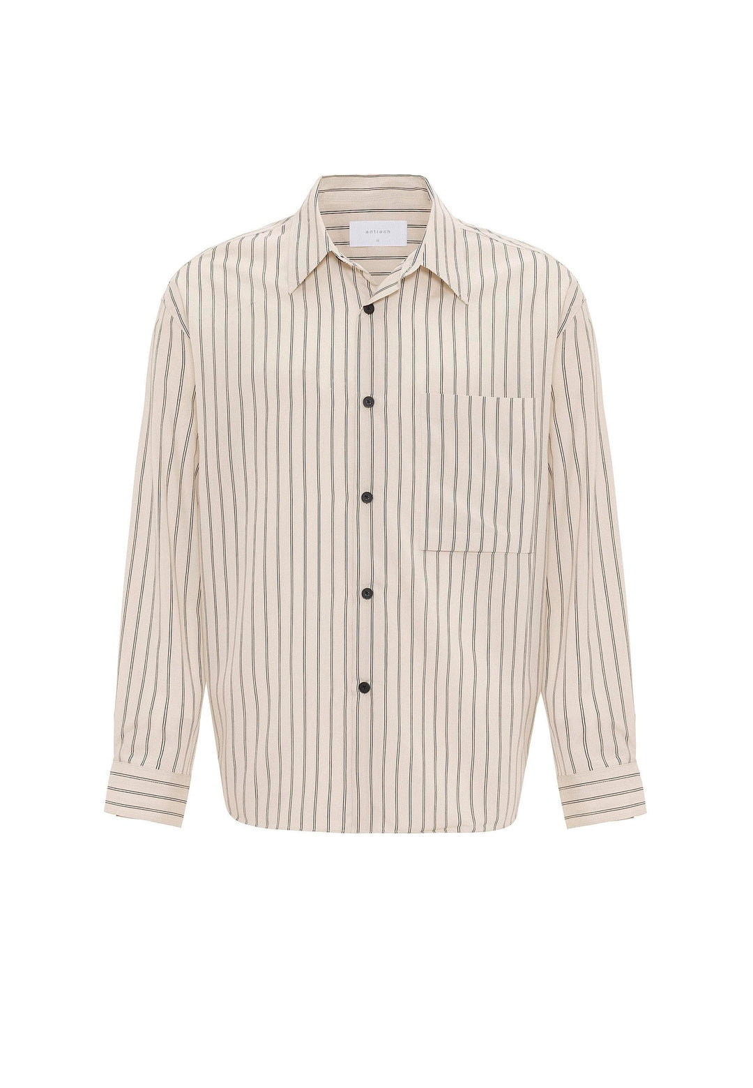 ANT Antioch Bej Relax Fit Striped Men's Shirt - Stretford