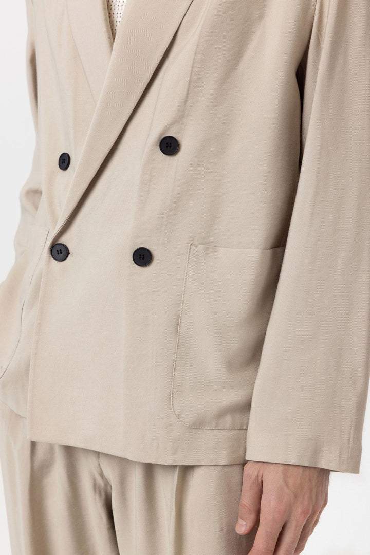 ANT Antioch Bej Relax Fit Diagonel Slim Men's Blazer Jacket - Argenteuil