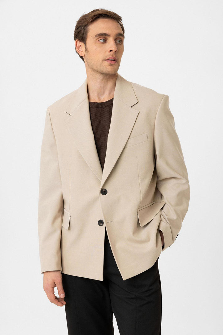 ANT Antioch Bej Relax Fit Men's Blazer Jacket - Denver